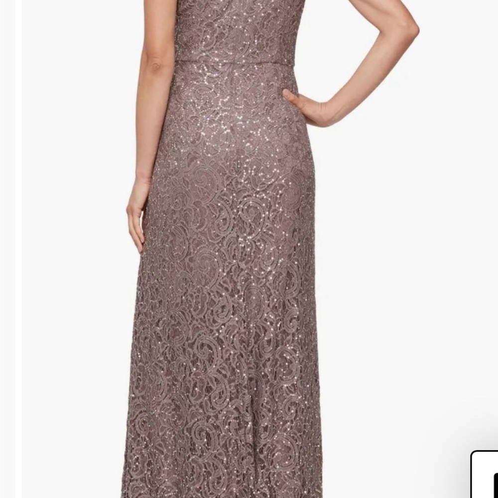 Alex Evening Lace Evening Gown (mocha)